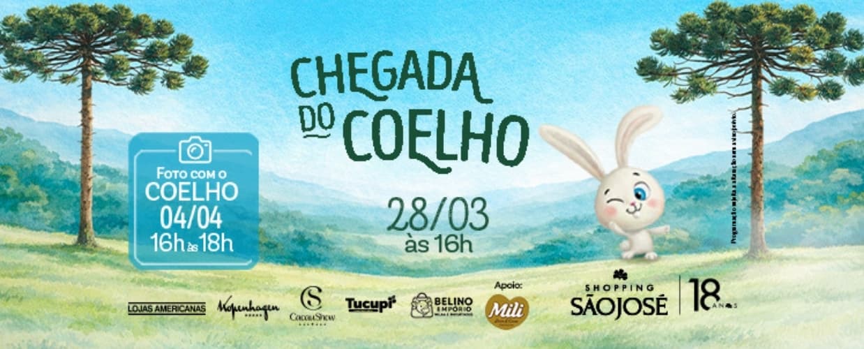 Arte da campanha Fotos com o Coelho